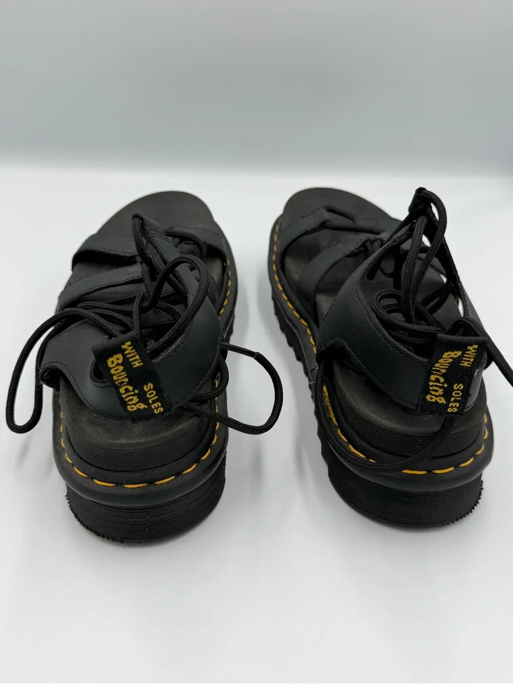 Dr Martens Leather Nartilla Chunky Platform Sole Lace Up Gladiator Sandal 10